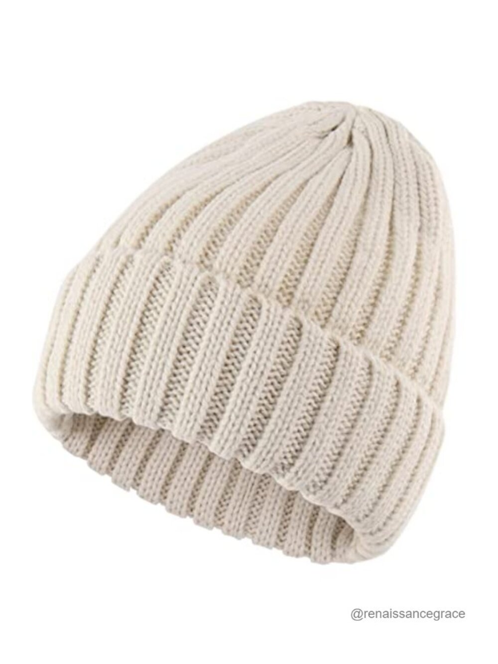 Women's Rib Knit Cuffed Beanie Hat Stretch Acrylic Winter Warm Ski Cap